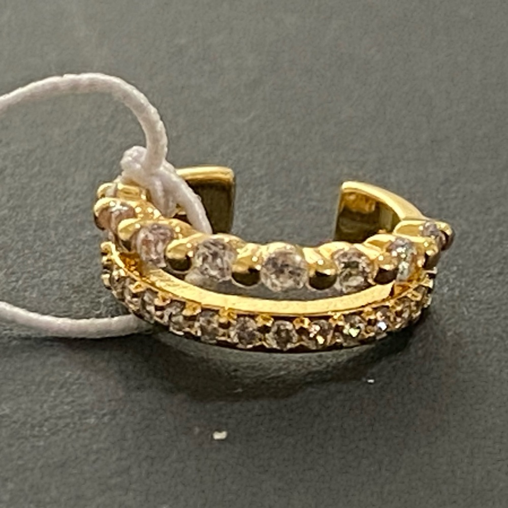 Nordstrom Gold Crystal Double-Row Pace Ear Cuff NWT